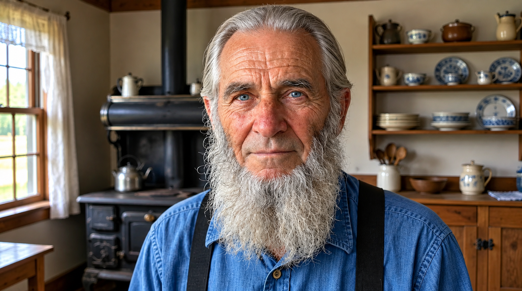 Eli Yoder in a rural Pennsylvania setting